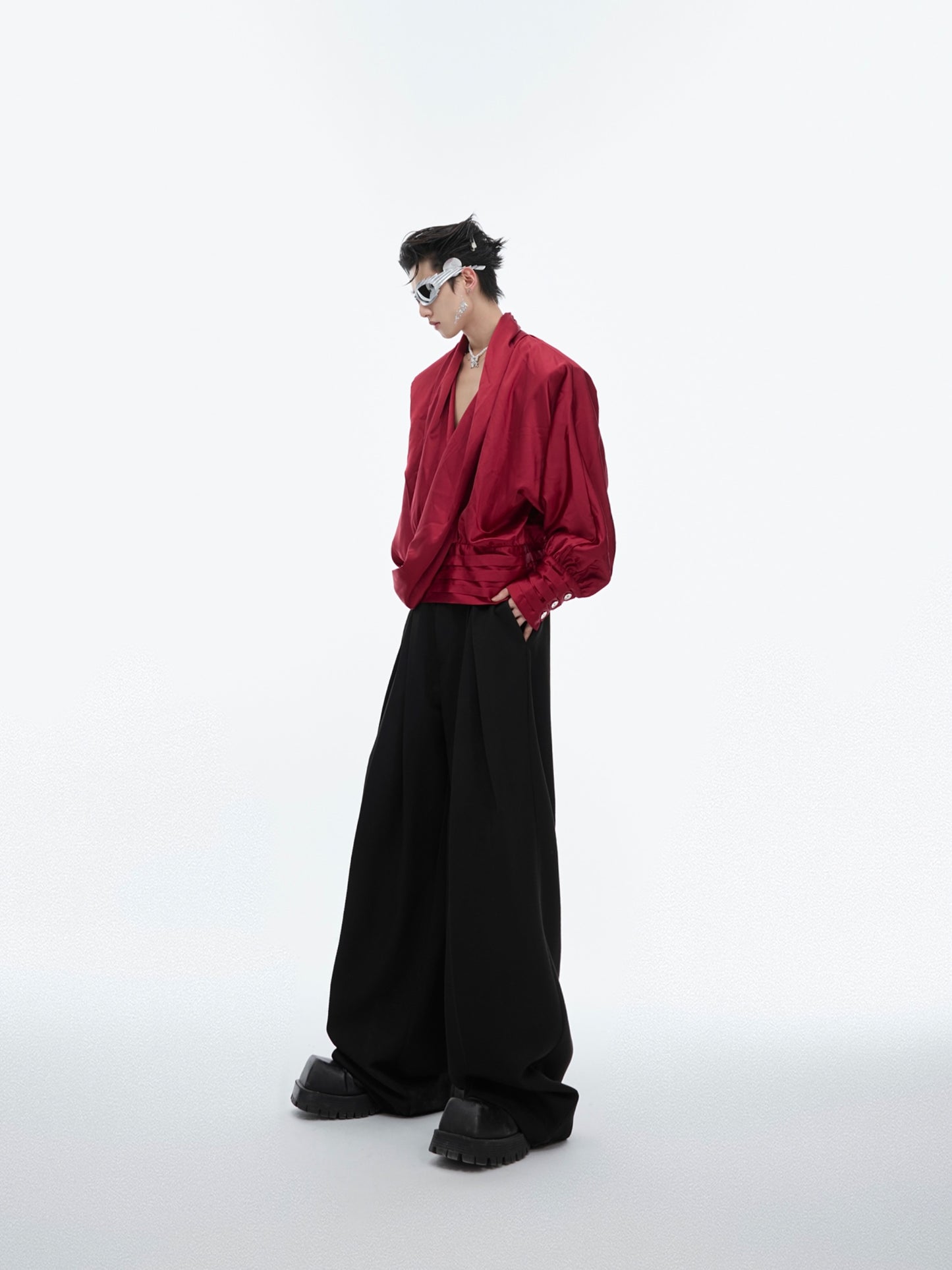 【24s June.】Liquid Texture V-neck Design Lining ArtsKoreanMan