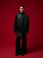 【24s Oct.】Metal Rivet Punk PU Leather Hoodie ArtsKoreanMan