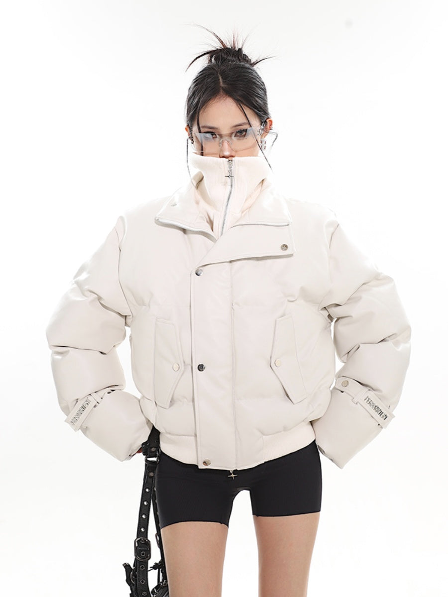 【24s Dec.】High-end Fake Two-piece Stand-collar Short Cotton Jacket ArtsKoreanMan