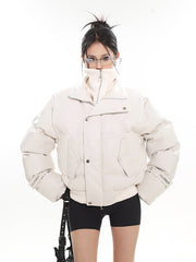 【24s Dec.】High-end Fake Two-piece Stand-collar Short Cotton Jacket ArtsKoreanMan