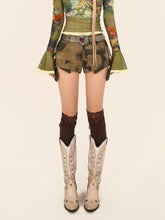 【25s Mar.】Leopard American Retro Punk Denim Shorts