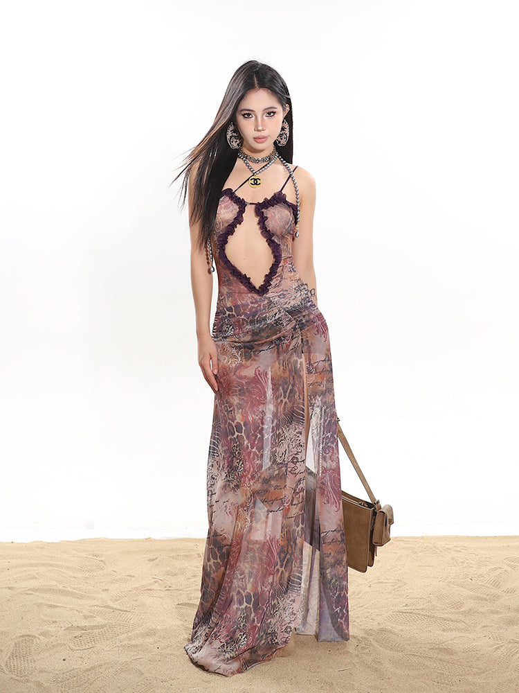 【24s March.】Sexy Mesh Hollow Suspender Dress ArtsKoreanMan