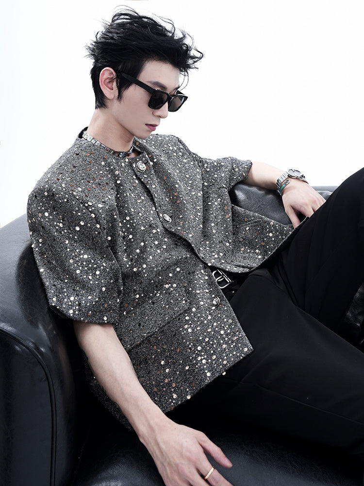 【24s Aug.】Chanel Style Sequined Short-sleeved Luxury Jacket ArtsKoreanMan