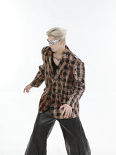 【24s Nov.】High Street Tie-Dye Plaid Loose Suit ArtsKoreanMan