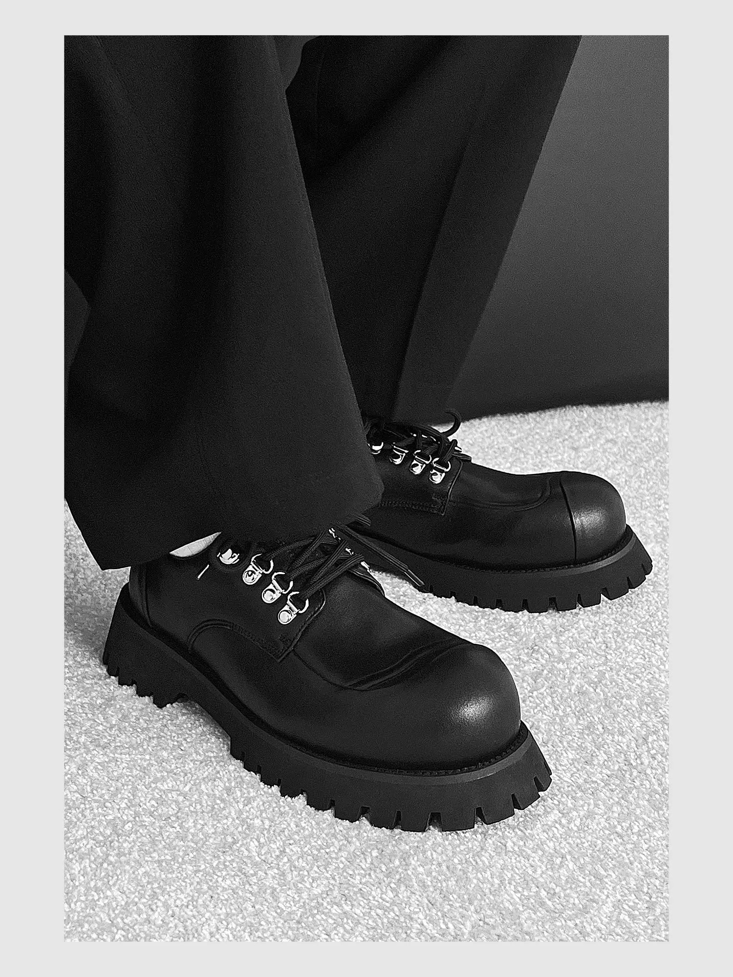Platform Big Toe Leather Shoes ArtsKoreanMan