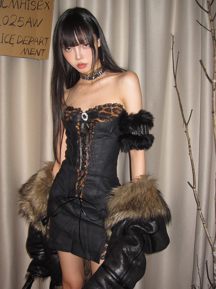 【24s Nov.】Leopard Print Bow Dress ArtsKoreanMan
