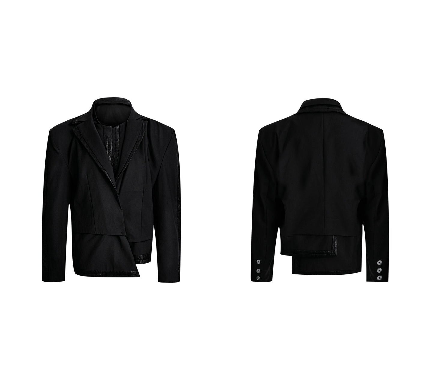 【24s Sep.】Asymmetrical Double-Layered Blazer Set ArtsKoreanMan