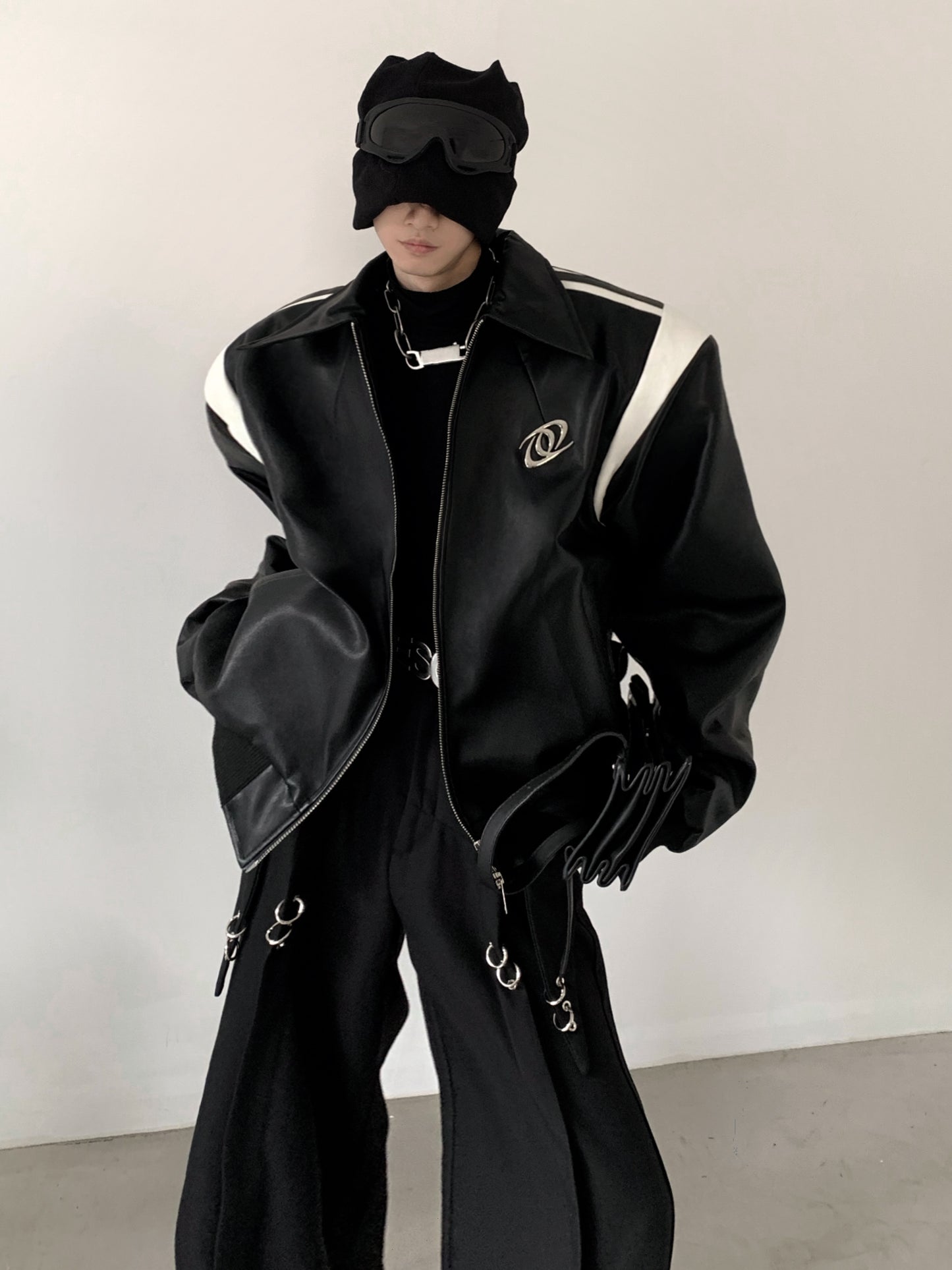 【23s November.】Black Patchwork Design Baseball Uniform ArtsKoreanMan