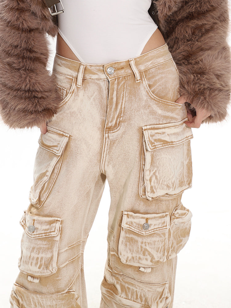 【23s December.】Washed Distressed Gradient Cargo Pants ArtsKoreanMan