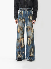 【24s Nov.】Tassel Graffiti Design Ripped Jeans ArtsKoreanMan