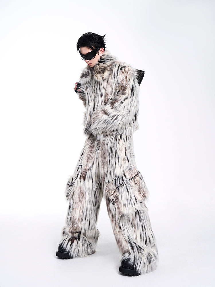 【24s Nov.】Leopard Plush Faux Fur Jacket / Pants ArtsKoreanMan