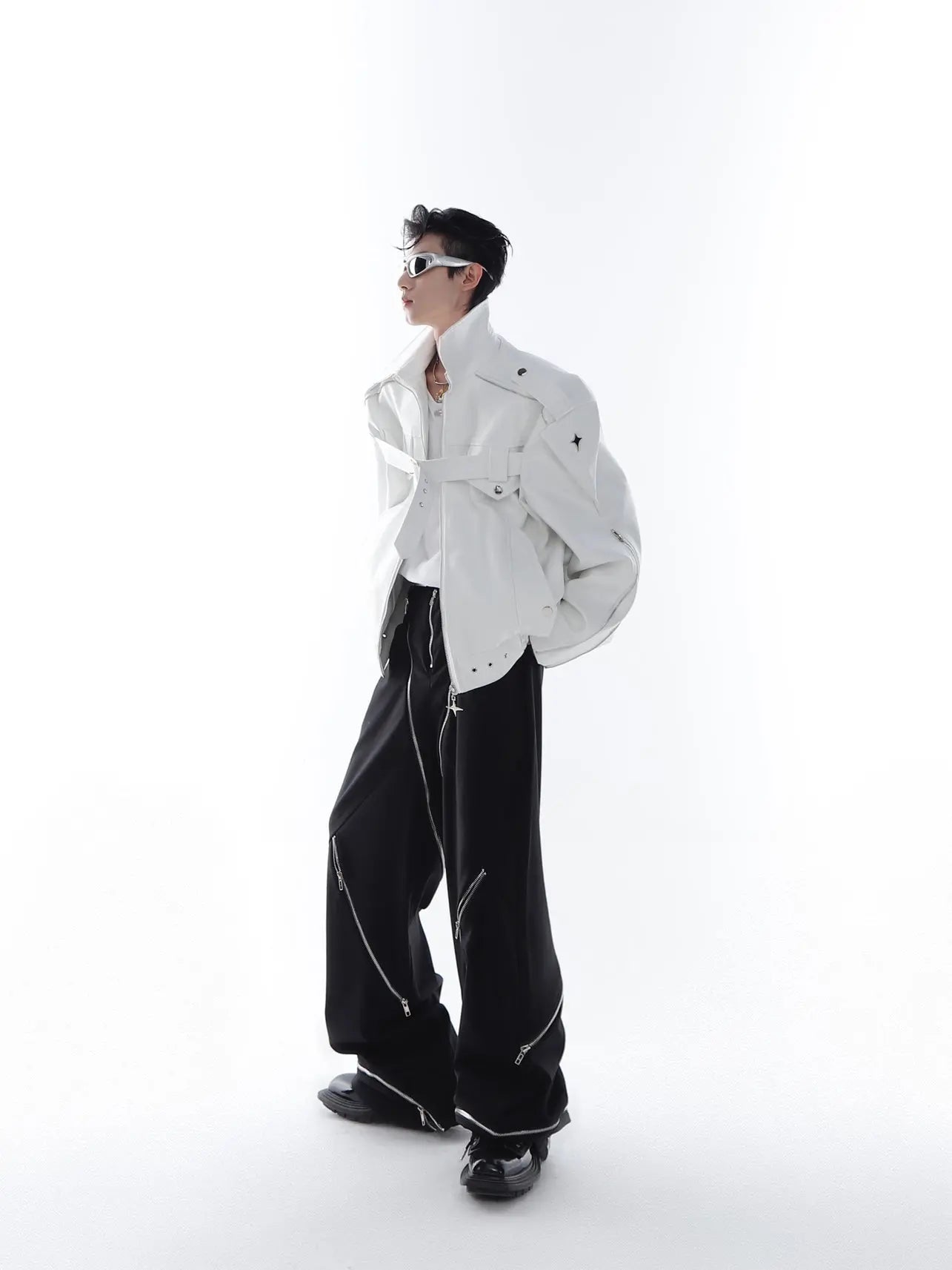 【23s Feb.】Button and Zip Leather Jacket ArtsKoreanMan