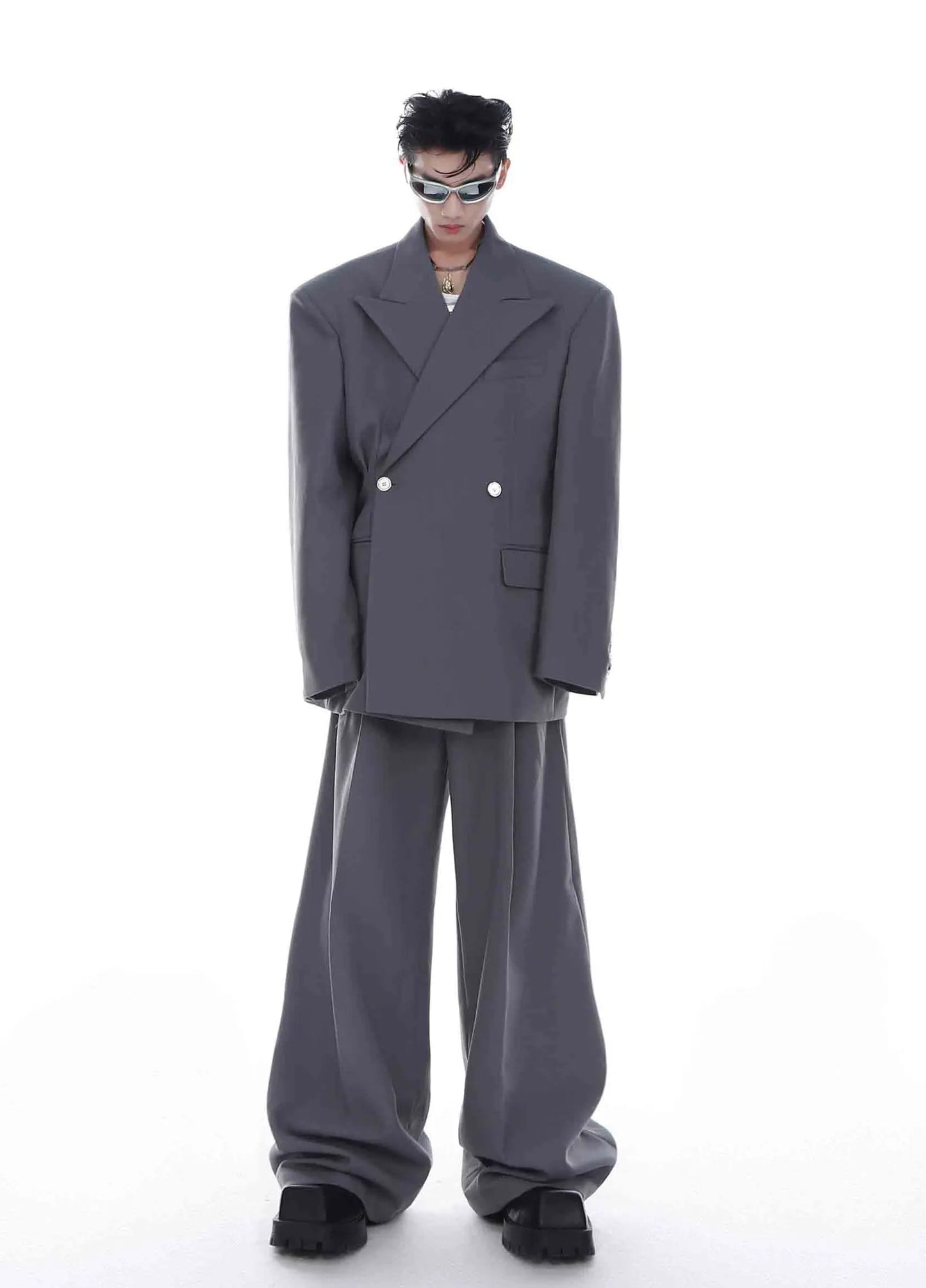 【23s Feb.】High Shoulder Twill Button Design Top Suit ArtsKoreanMan