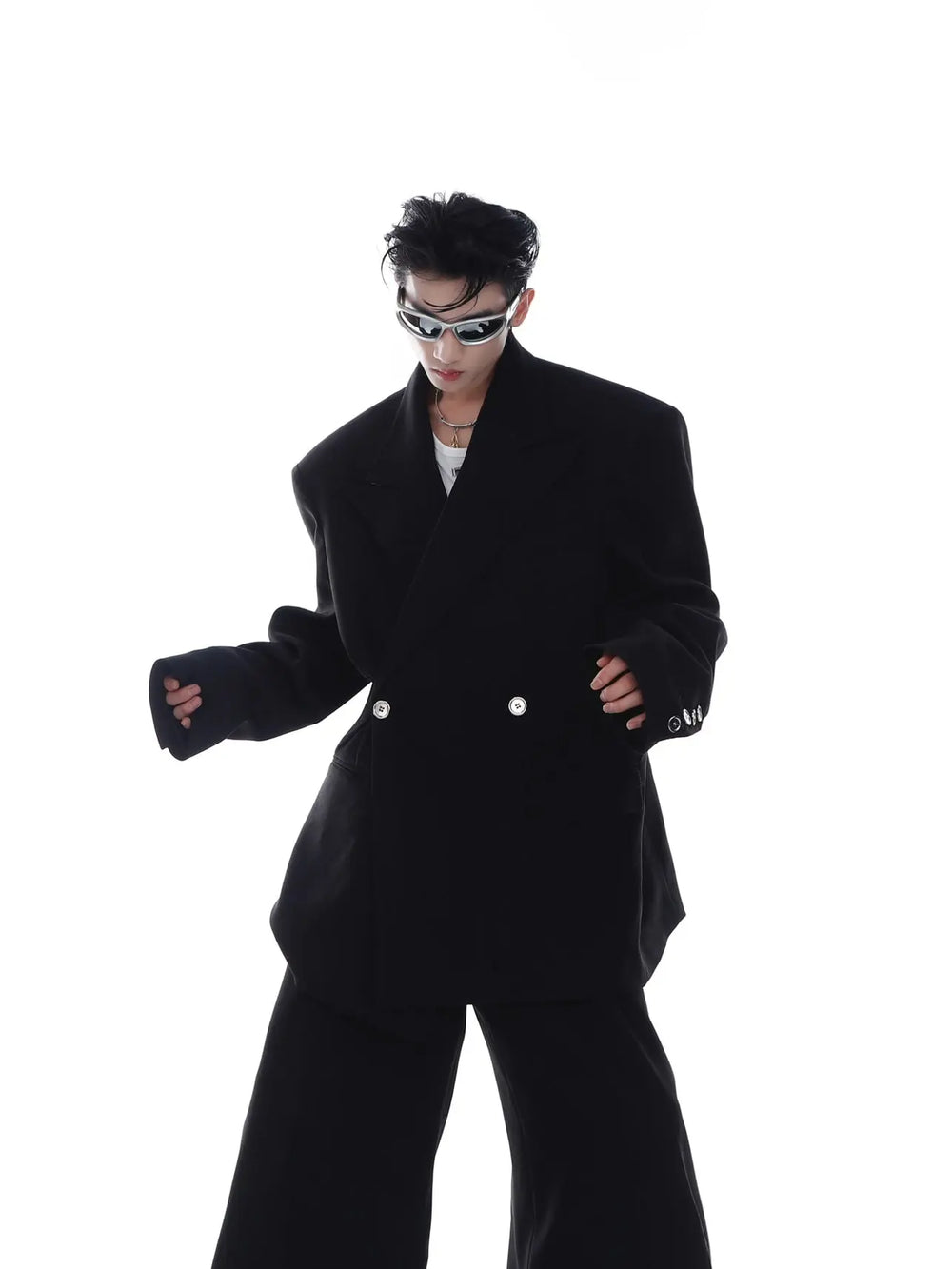 【23s Feb.】High Shoulder Twill Button Design Top Suit ArtsKoreanMan