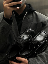 Skull Embellished Leather Shoes ArtsKoreanMan