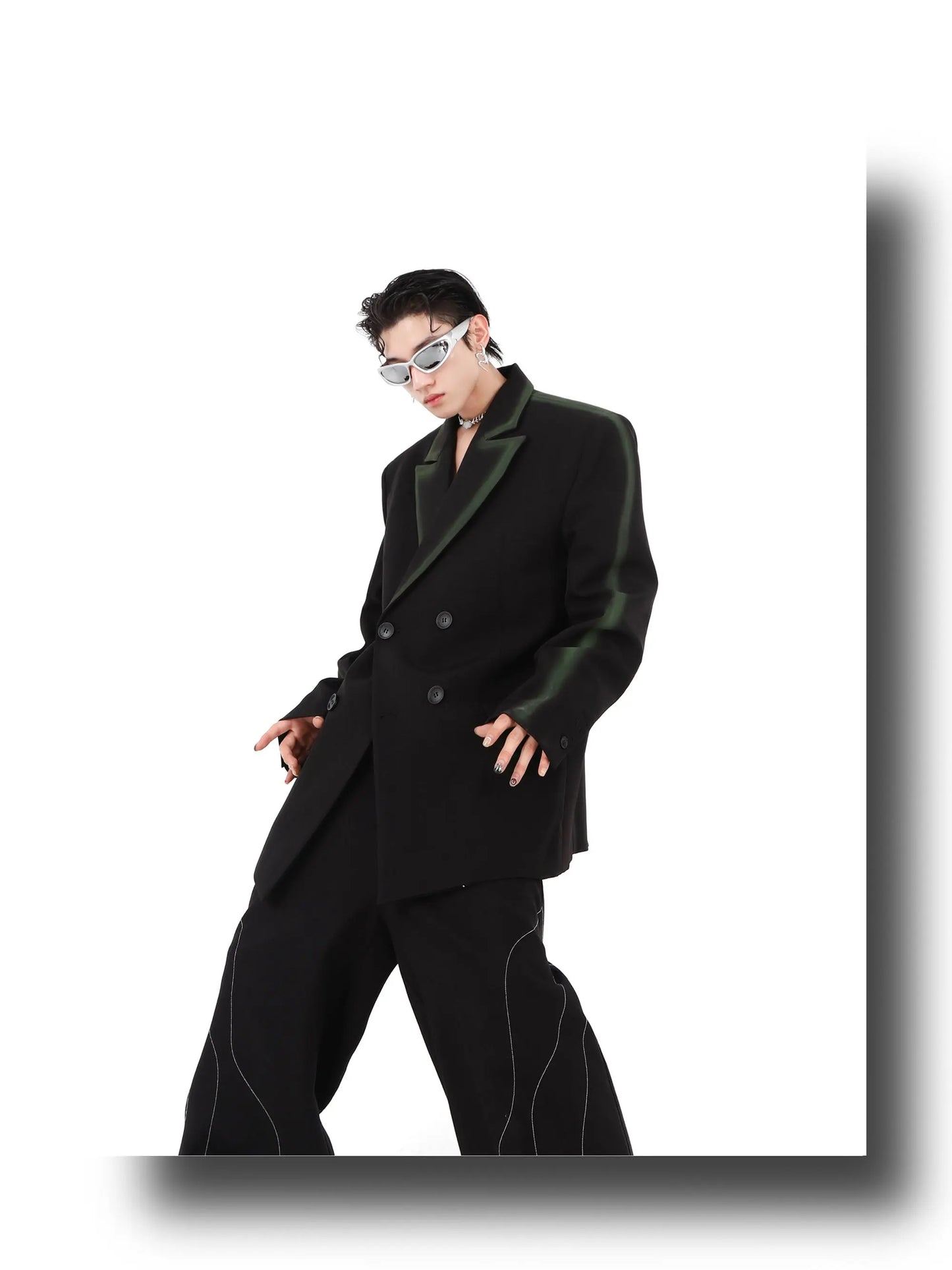 Black and Green Suit ArtsKoreanMan