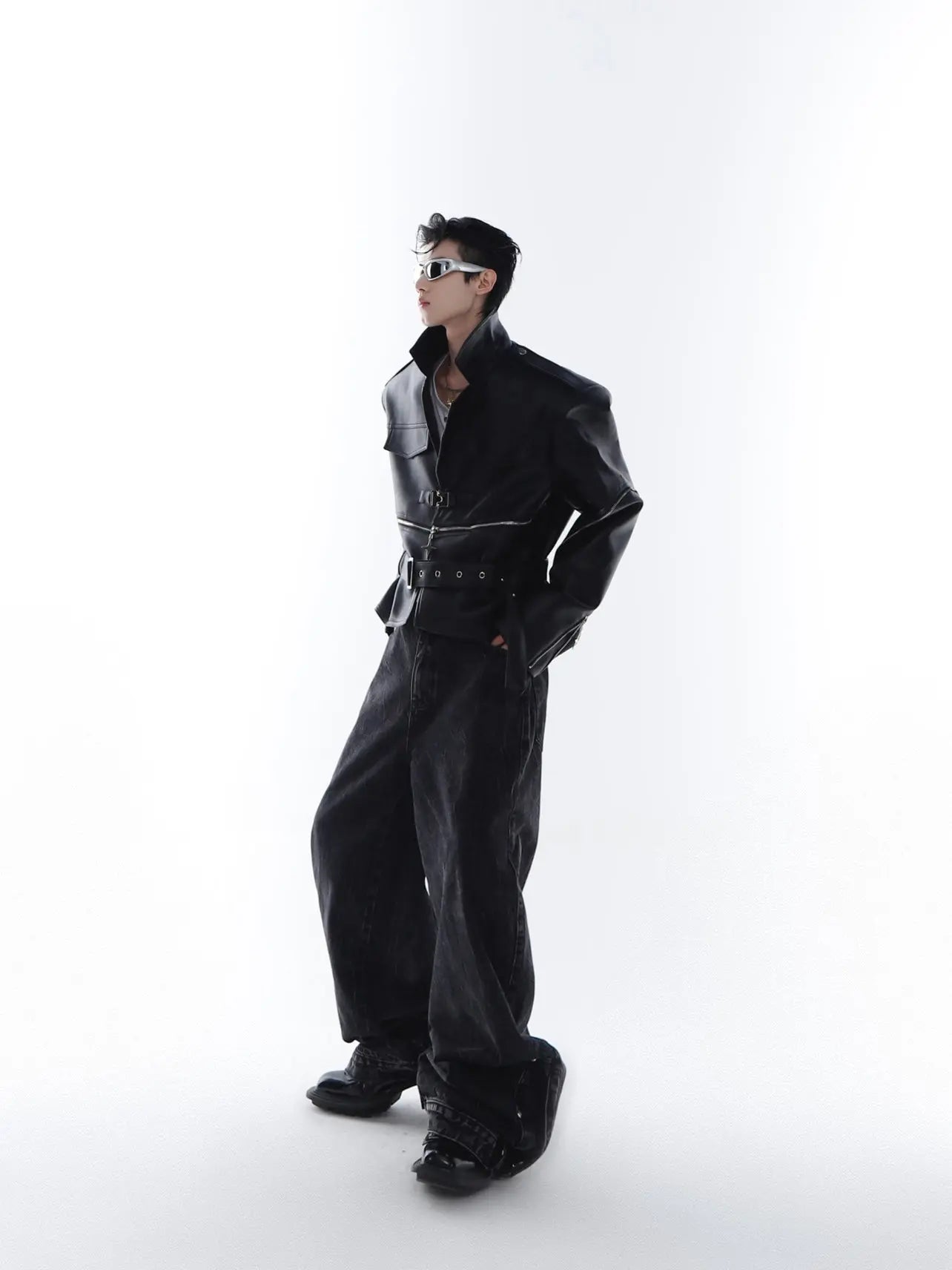 【23s Feb.】Zipped Surround PU Leather Jacket ArtsKoreanMan