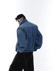 【23s Feb.】High Shoulder Cropped Denim Jacket ArtsKoreanMan