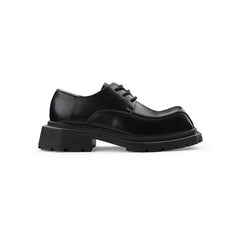 【HOT!】Black Square Toe Leather Shoes ArtsKoreanMan