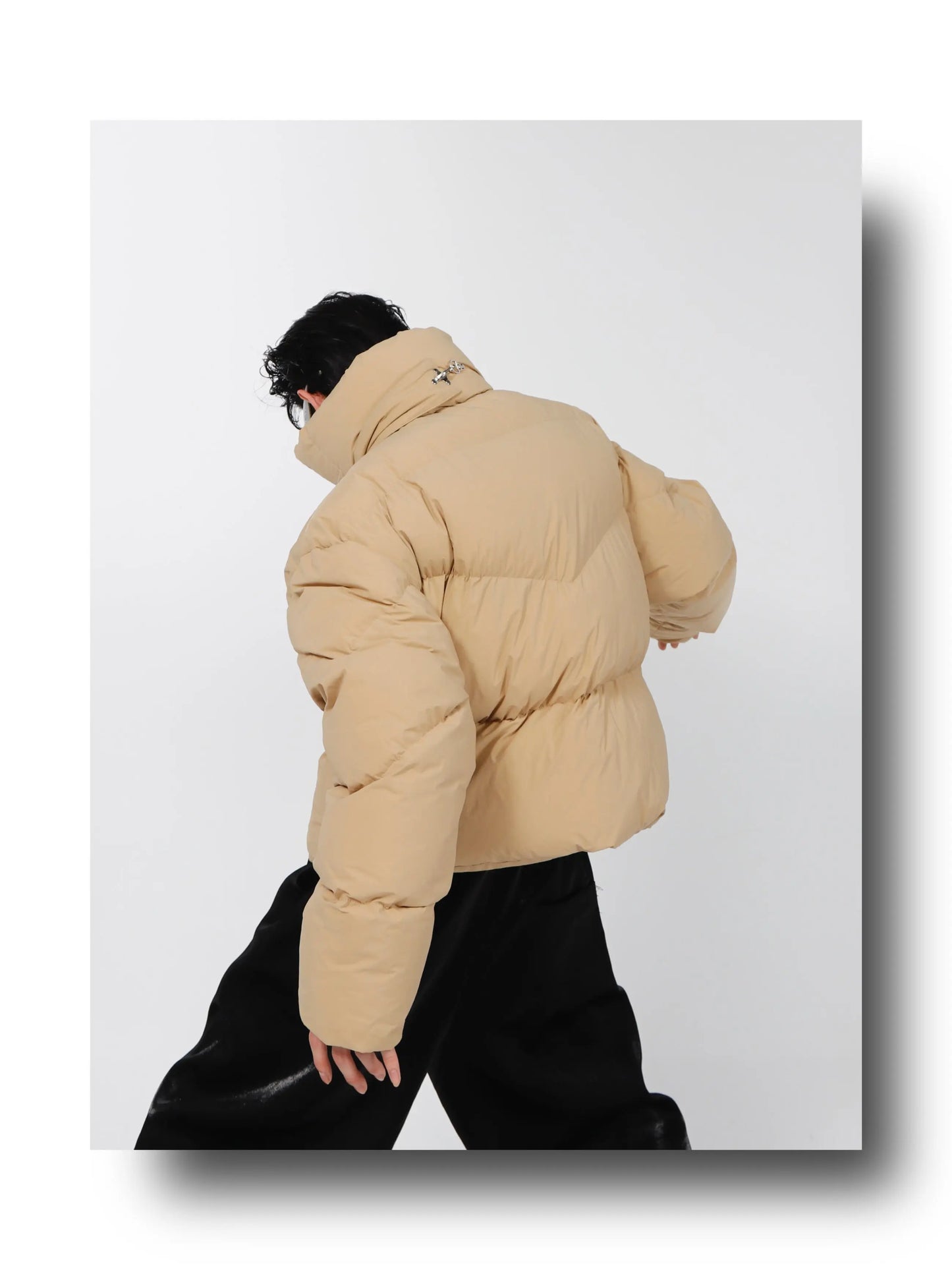 High Neck Asymmetrical Design Winter Coat ArtsKoreanMan