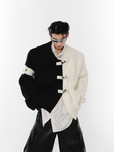 Black and White Paneled Sweater ArtsKoreanMan
