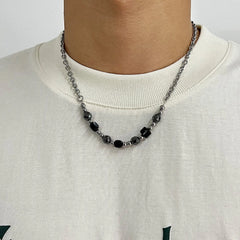 Black Beads Necklace ArtsKoreanMan