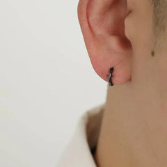 Black Cross Hoop Earrings ArtsKoreanMan