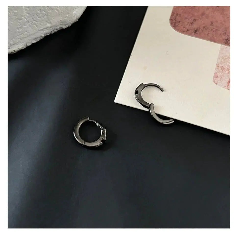 Black Cross Hoop Earrings ArtsKoreanMan