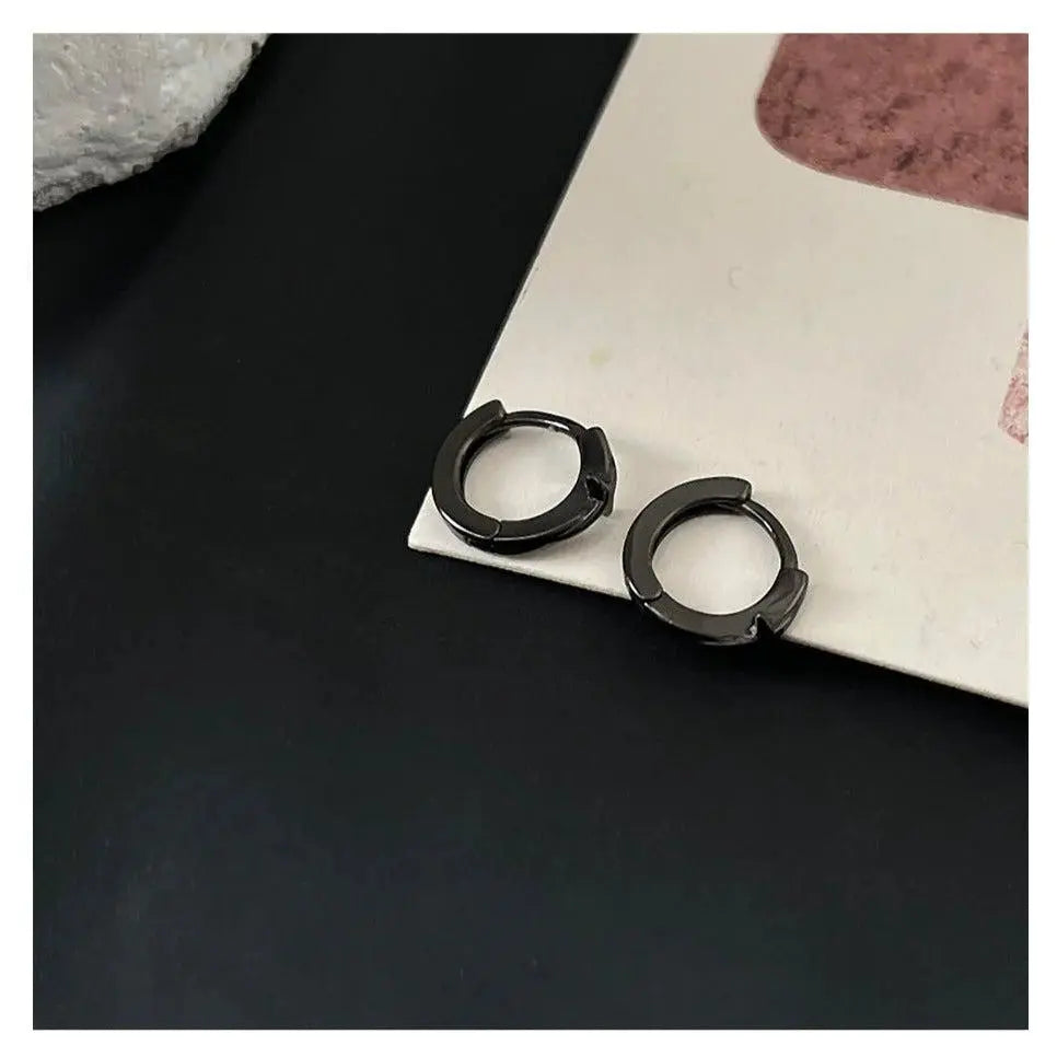 Black Cross Hoop Earrings ArtsKoreanMan