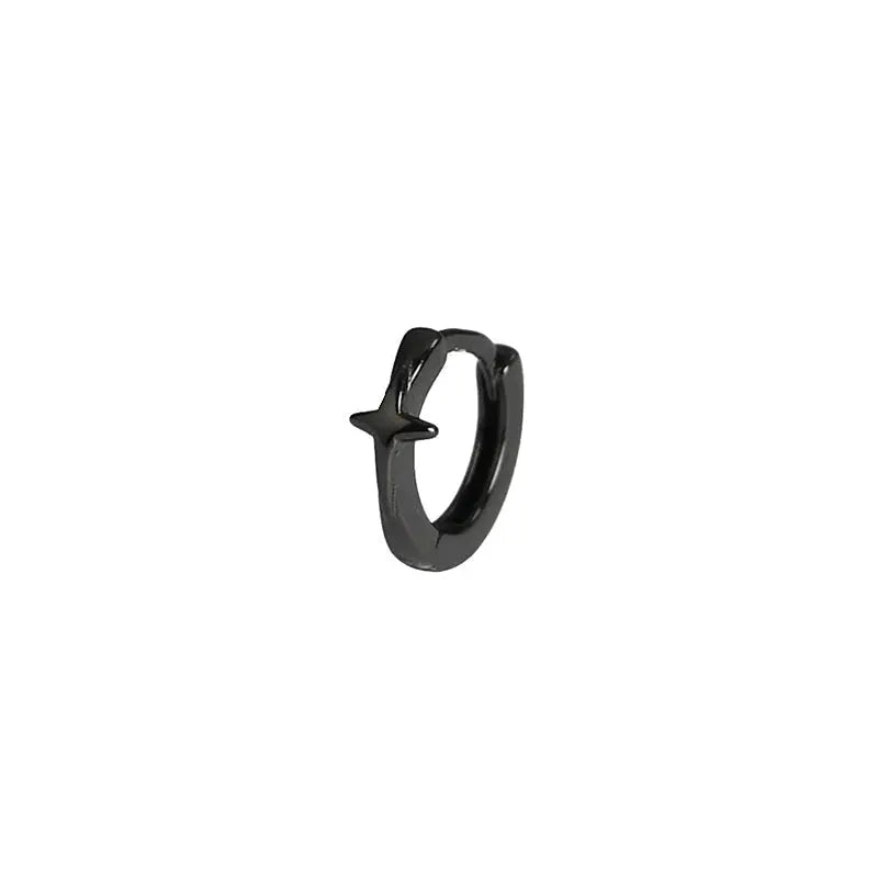 Black Cross Hoop Earrings ArtsKoreanMan