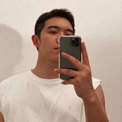 Black Cube Stud Earrings ArtsKoreanMan