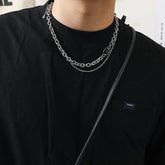 Black Gem Double Necklace ArtsKoreanMan