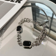 Black Gem Stitching Bracelet ArtsKoreanMan