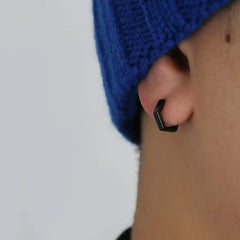 Black Hexagon Earrings ArtsKoreanMan