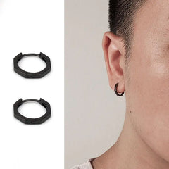 Black Hoop Earrings ArtsKoreanMan