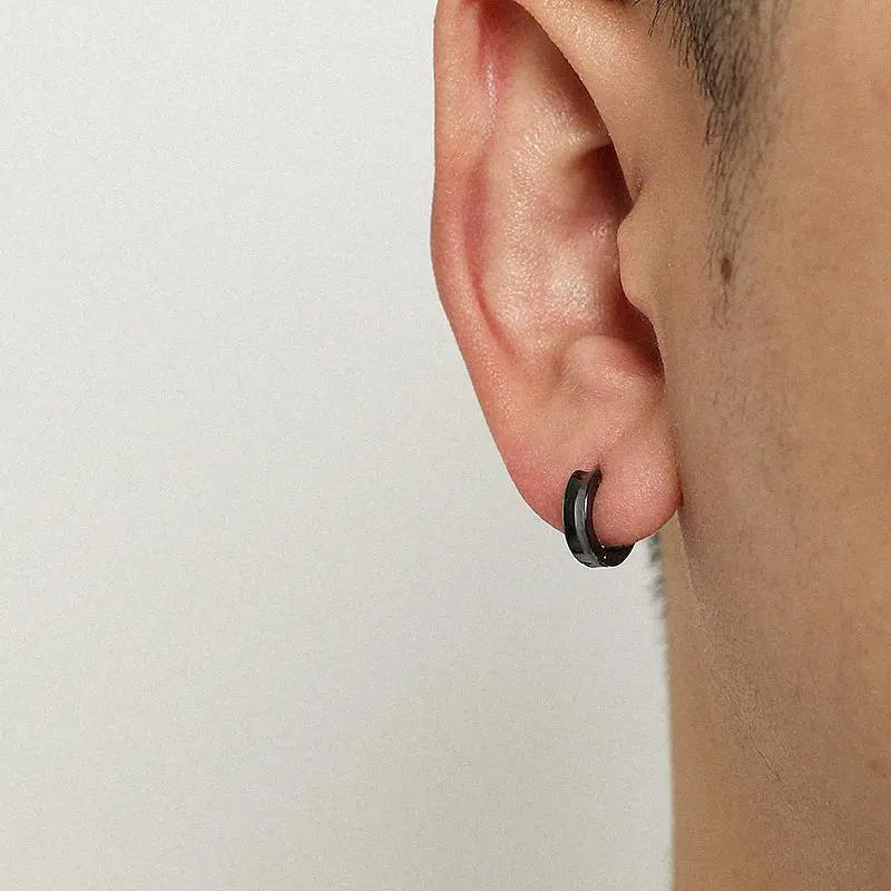 Black Hoop Earrings ArtsKoreanMan