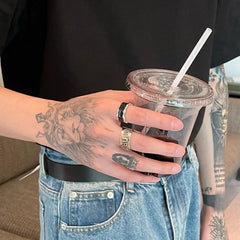 Black Open Ring ArtsKoreanMan