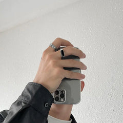 Black Titanium Steel Ring ArtsKoreanMan