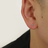 Black Zircon Stud Earrings ArtsKoreanMan