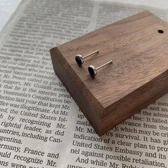 Black Round Ear Studs ArtsKoreanMan