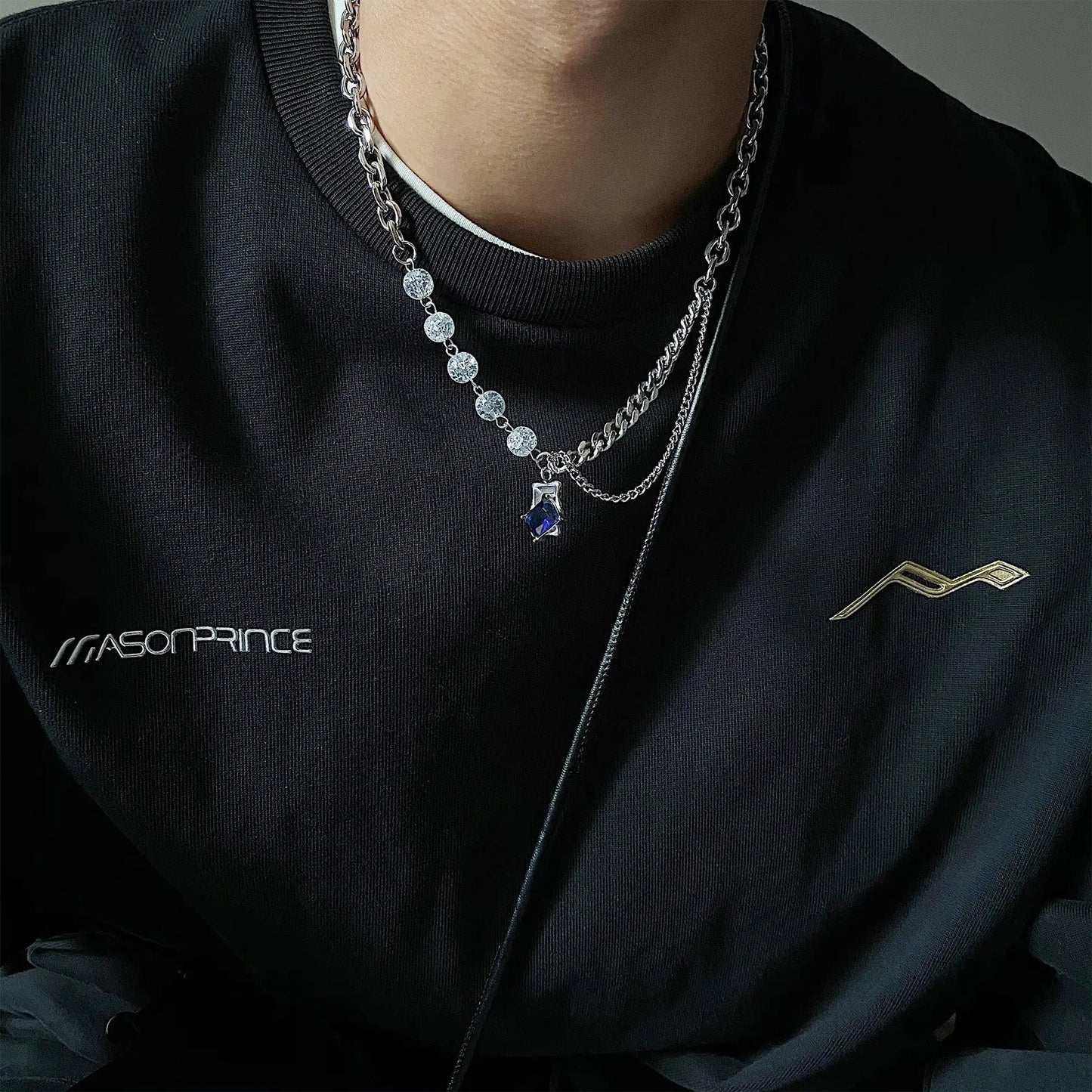 Blue Gemstone Necklace ArtsKoreanMan