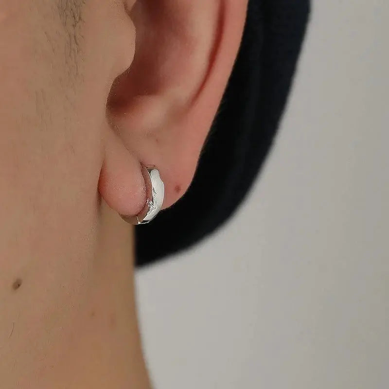 Broken Texture Hoop Earrings ArtsKoreanMan