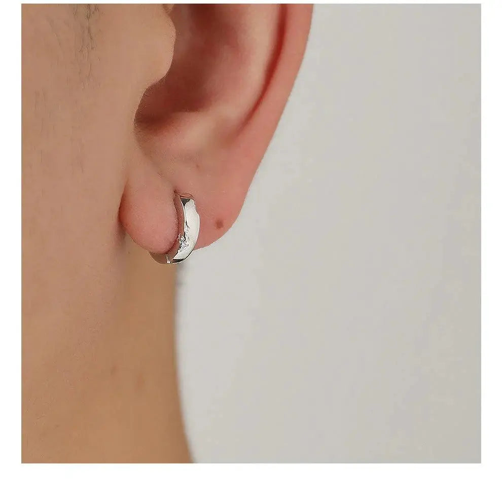 Broken Texture Hoop Earrings ArtsKoreanMan