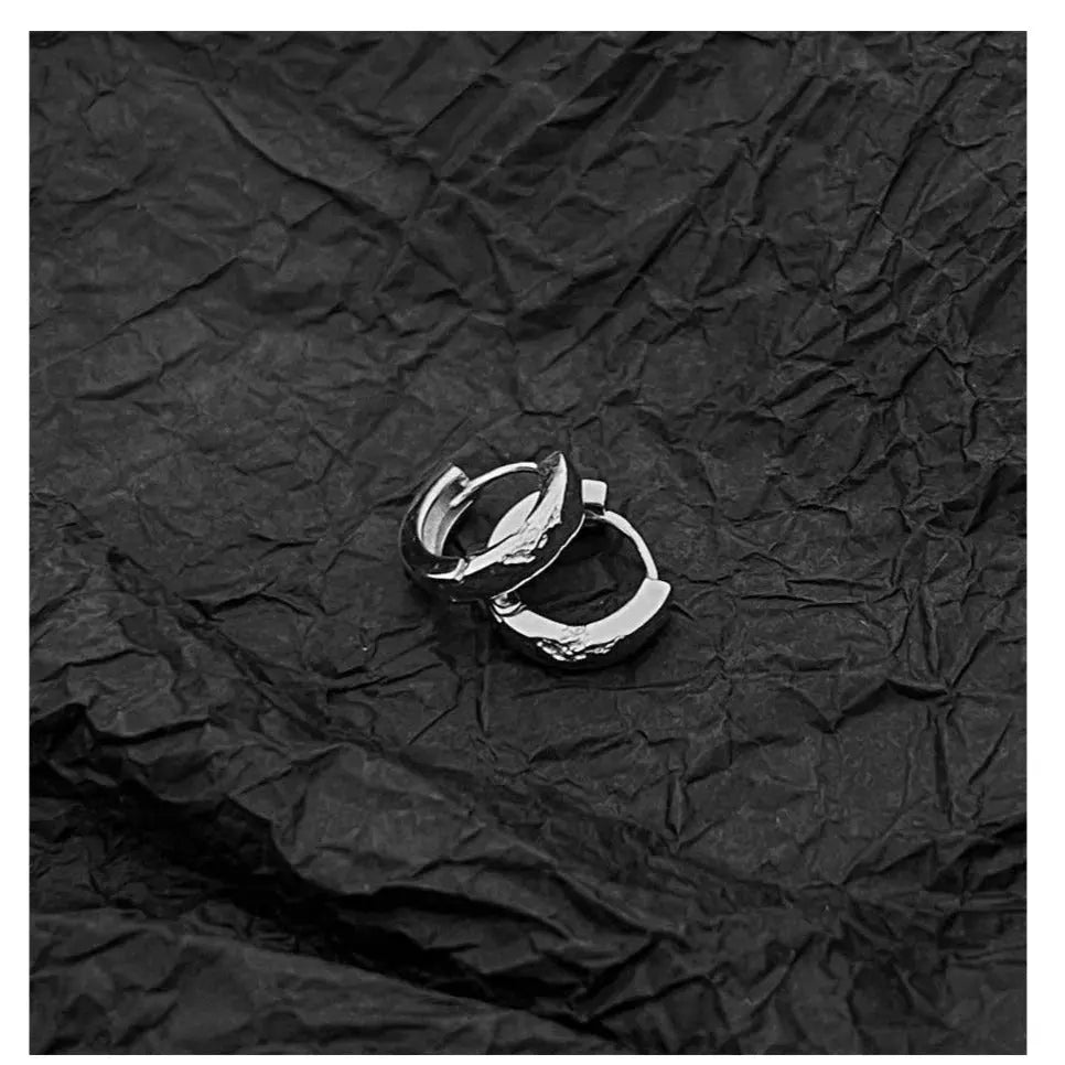 Broken Texture Hoop Earrings ArtsKoreanMan