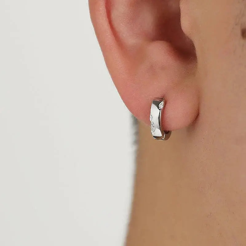 Broken Texture Hoop Earrings ArtsKoreanMan