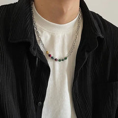 Colorful Acrylic Beads Necklace ArtsKoreanMan