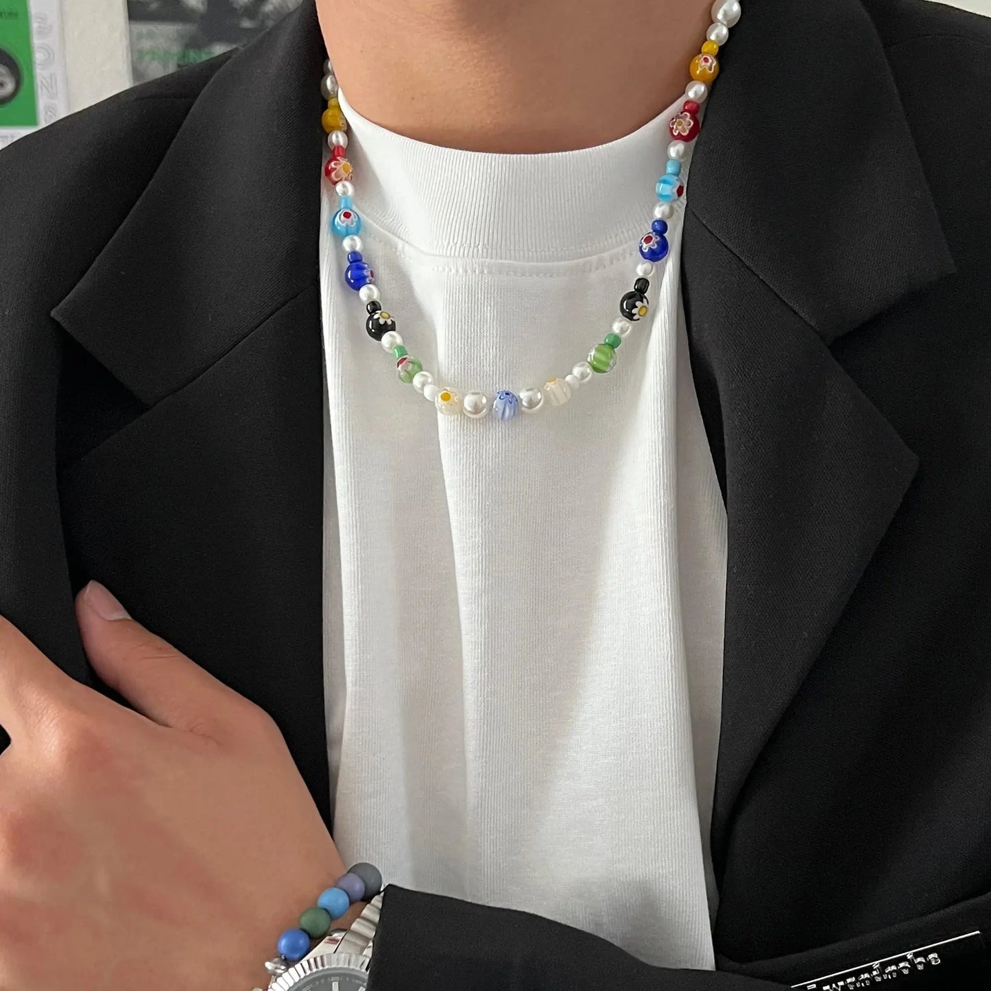 Colorful Beads Necklace ArtsKoreanMan