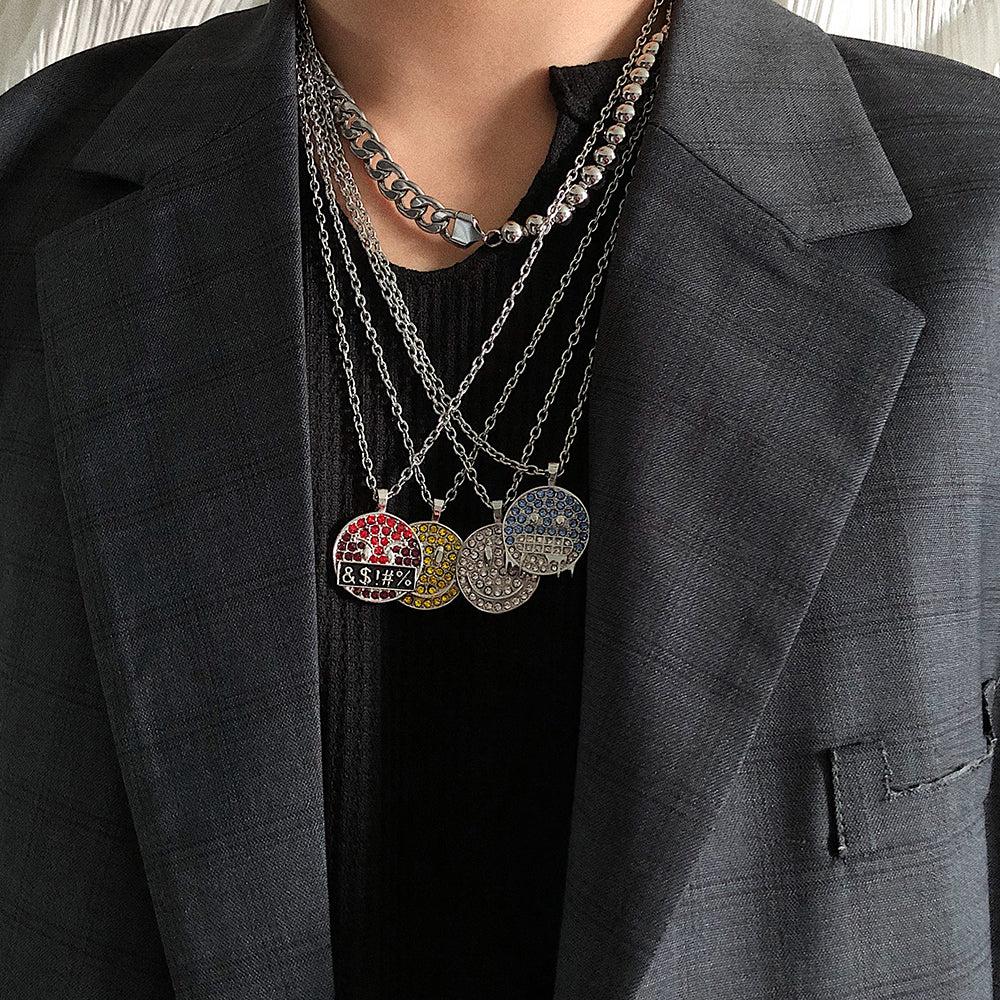 Colorful Zircon Smiley Necklace ArtsKoreanMan