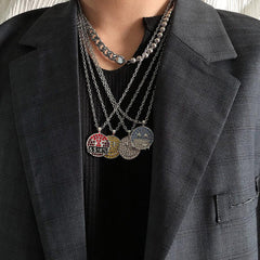 Colorful Zircon Smiley Necklace ArtsKoreanMan