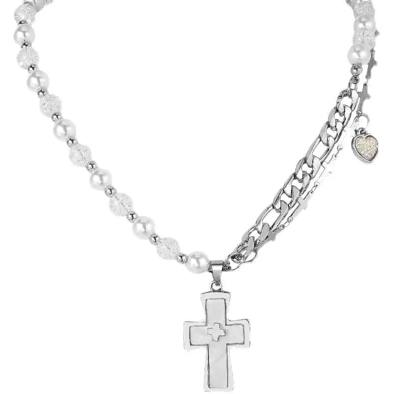 Cross Pearl Necklace ArtsKoreanMan